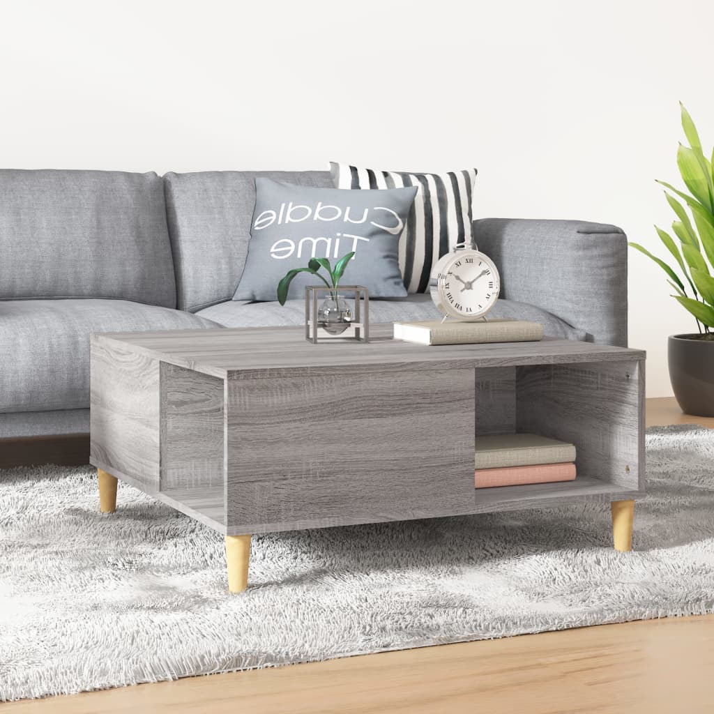 vidaXL Table basse gris Sonoma 80x80x36,5 cm Aggloméré