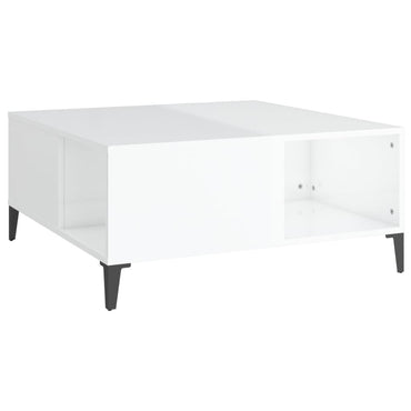 vidaXL Table basse blanc brillant 80x80x36,5 cm Aggloméré