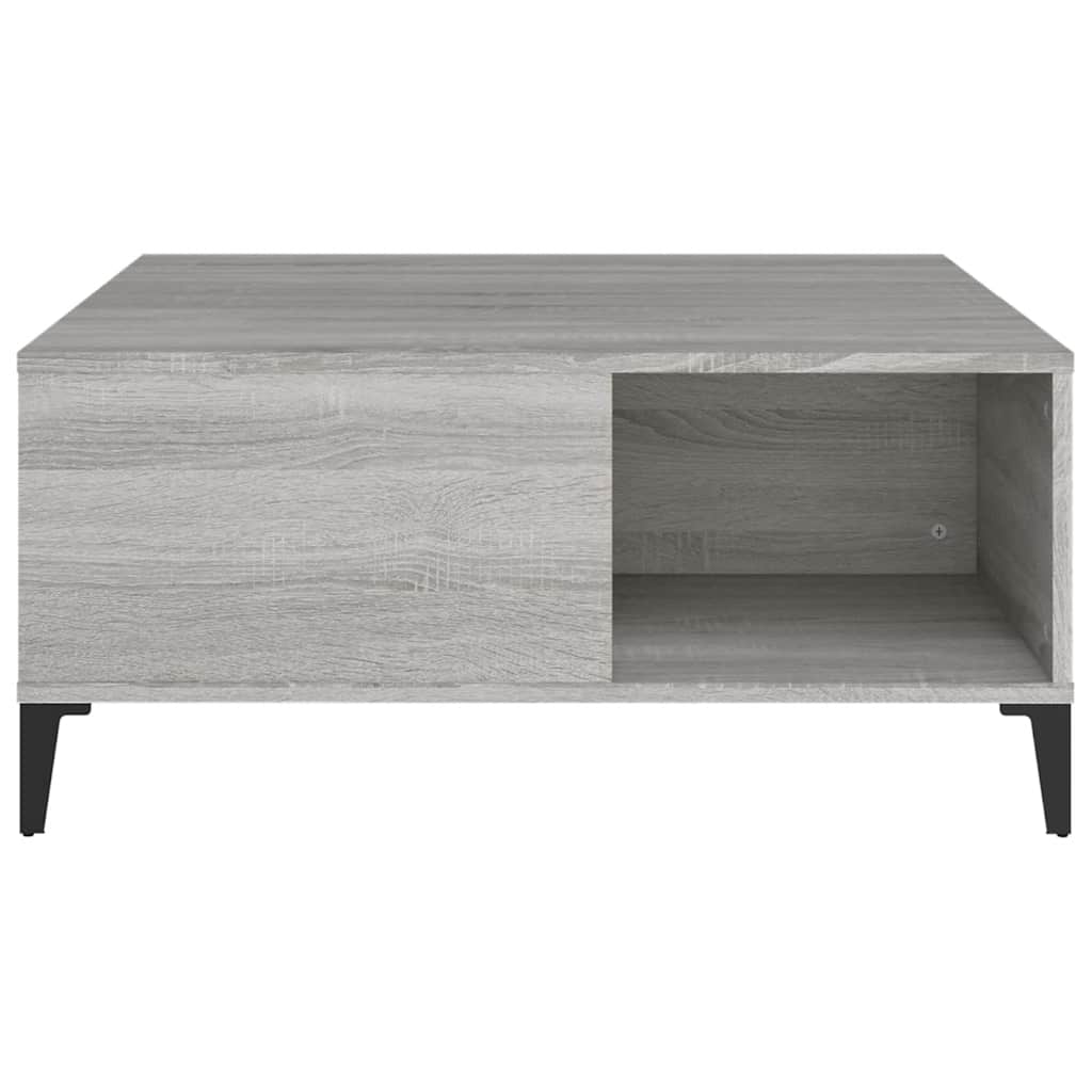 vidaXL Couchtisch Grau Sonoma 80x80x36,5 cm Holzwerkstoff