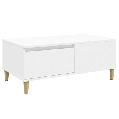 vidaXL Table basse blanche 90x50x36,5 cm en bois d'ingénierie