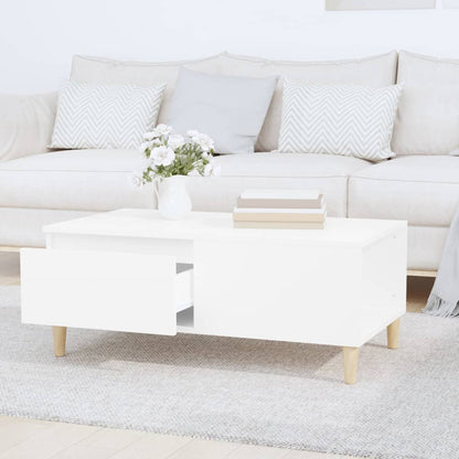 vidaXL Table basse blanche 90x50x36,5 cm en bois d'ingénierie