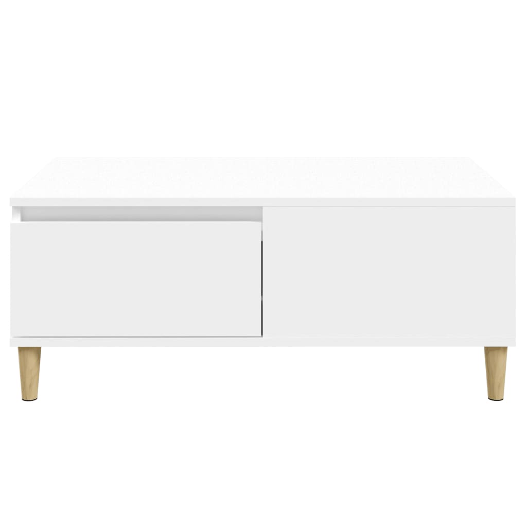 vidaXL Table basse blanche 90x50x36,5 cm en bois d'ingénierie