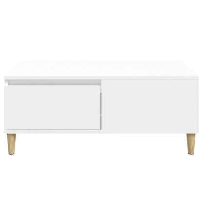 vidaXL Table basse blanche 90x50x36,5 cm en bois d'ingénierie