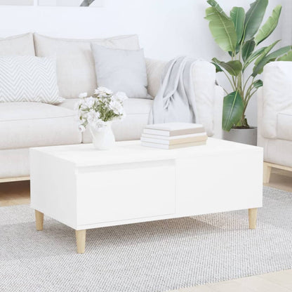 vidaXL Table basse blanche 90x50x36,5 cm en bois d'ingénierie