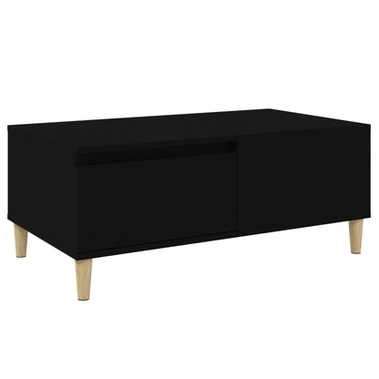 vidaXL Table basse noire 90x50x36,5 cm en bois d'ingénierie
