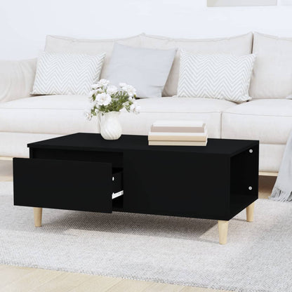 vidaXL Table basse noire 90x50x36,5 cm en bois d'ingénierie
