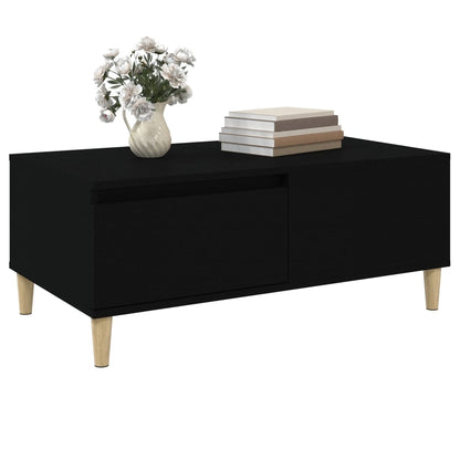 vidaXL Table basse noire 90x50x36,5 cm en bois d'ingénierie