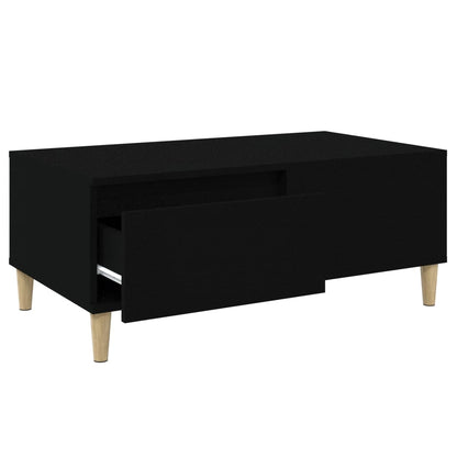 vidaXL Table basse noire 90x50x36,5 cm en bois d'ingénierie