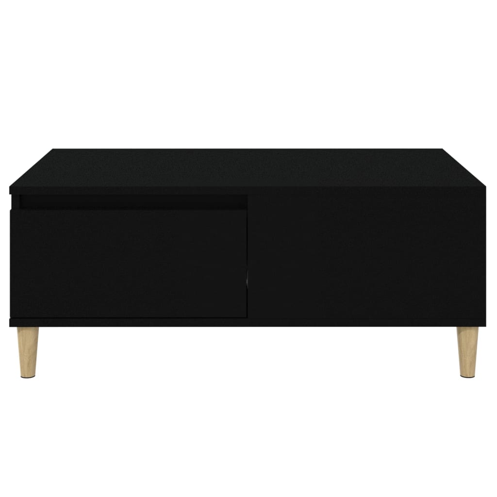 vidaXL Table basse noire 90x50x36,5 cm en bois d'ingénierie