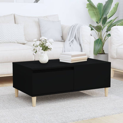 vidaXL Table basse noire 90x50x36,5 cm en bois d'ingénierie
