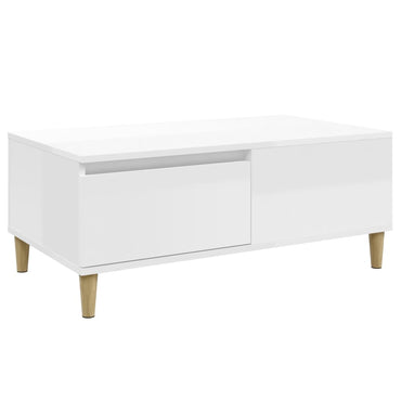 vidaXL Table basse blanc brillant 90x50x36,5 cm Aggloméré