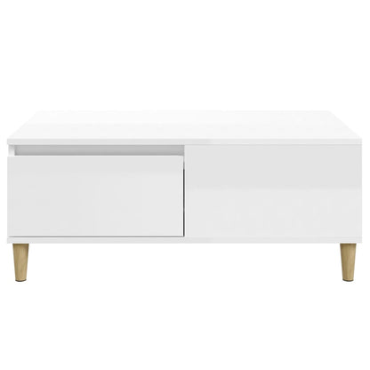 vidaXL Table basse blanc brillant 90x50x36,5 cm Aggloméré