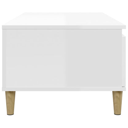 vidaXL Table basse blanc brillant 90x50x36,5 cm Aggloméré