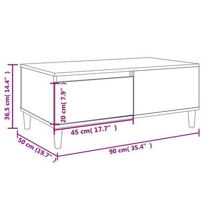 vidaXL Table basse blanc brillant 90x50x36,5 cm Aggloméré