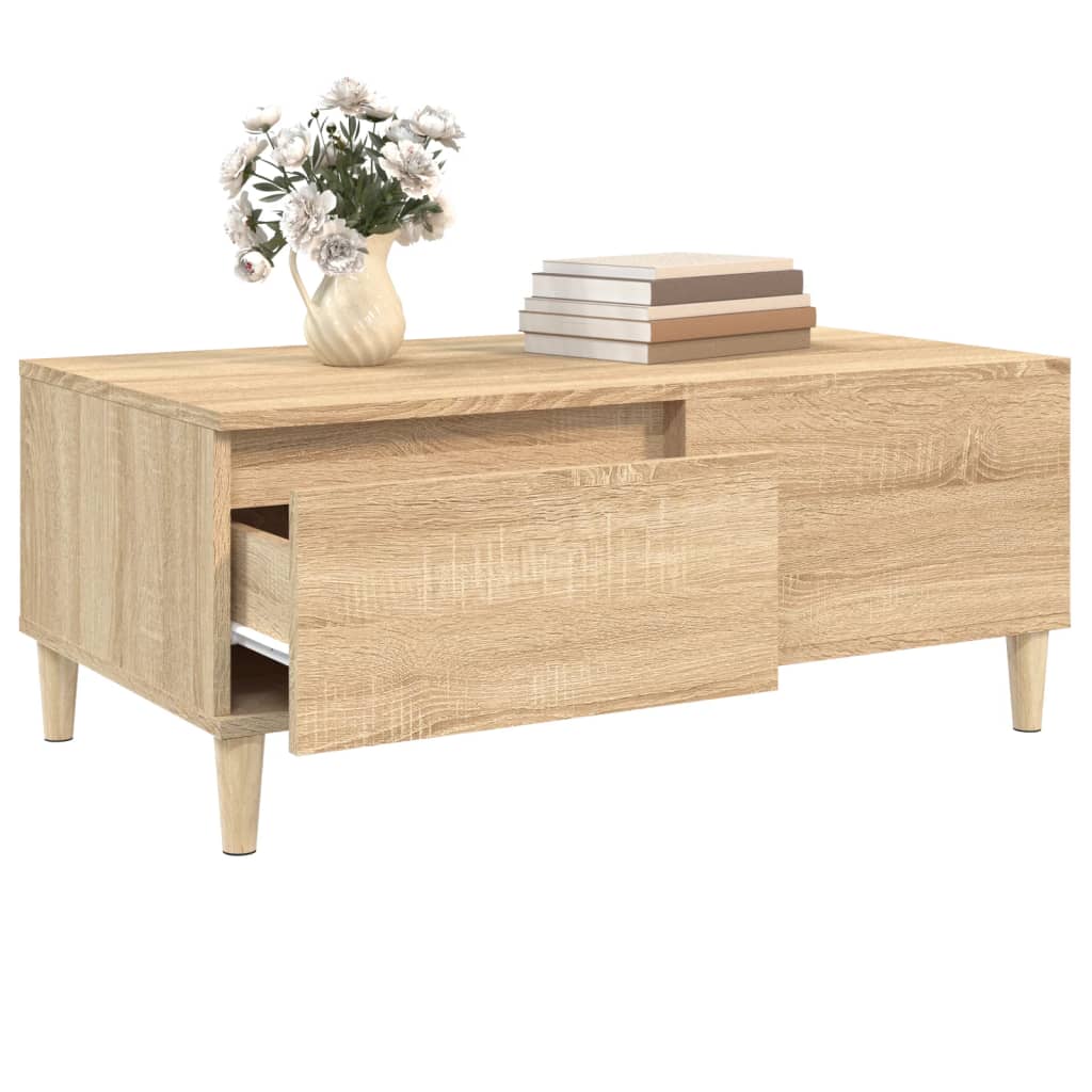 vidaXL Table basse chêne Sonoma 90x50x36,5 cm aggloméré