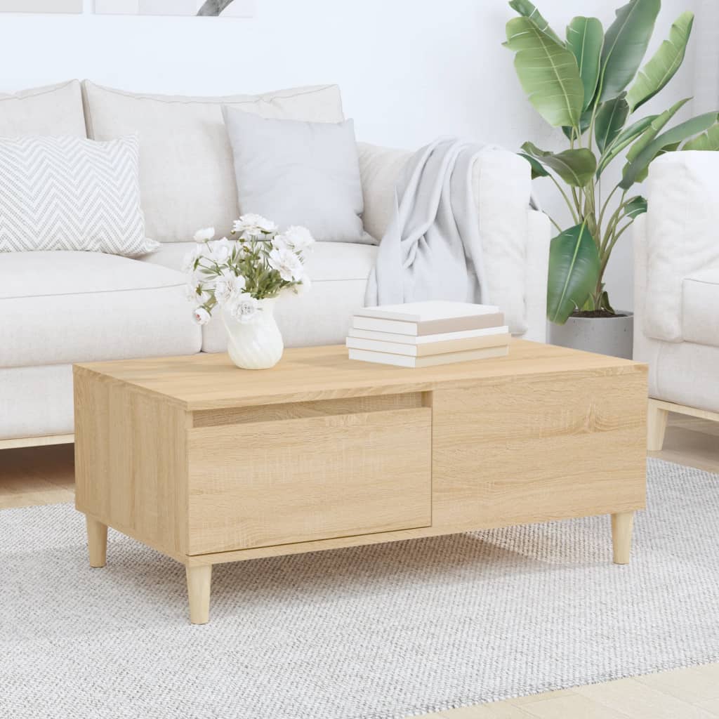 vidaXL Table basse chêne Sonoma 90x50x36,5 cm aggloméré