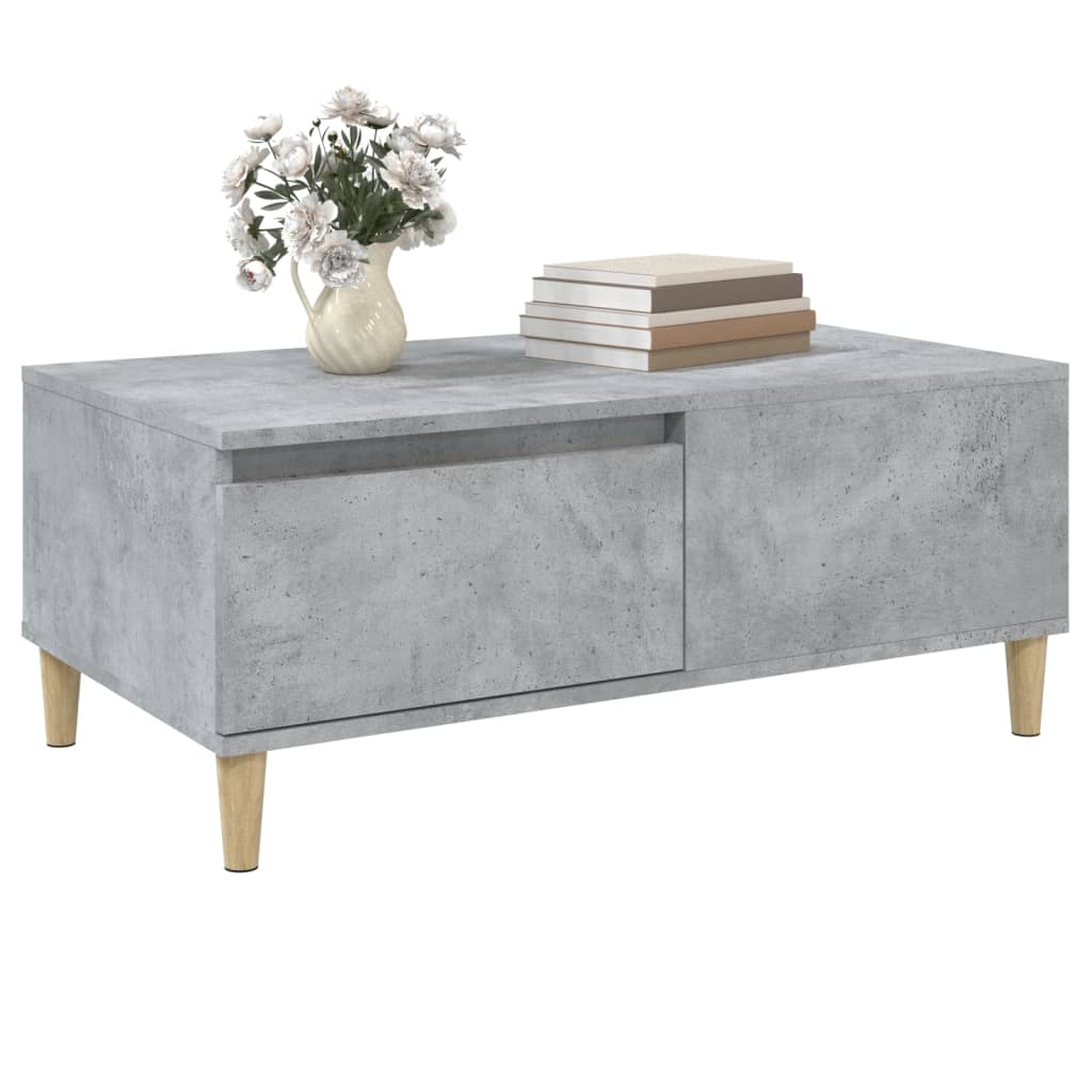 vidaXL Table basse gris béton 90x50x36,5 cm Aggloméré
