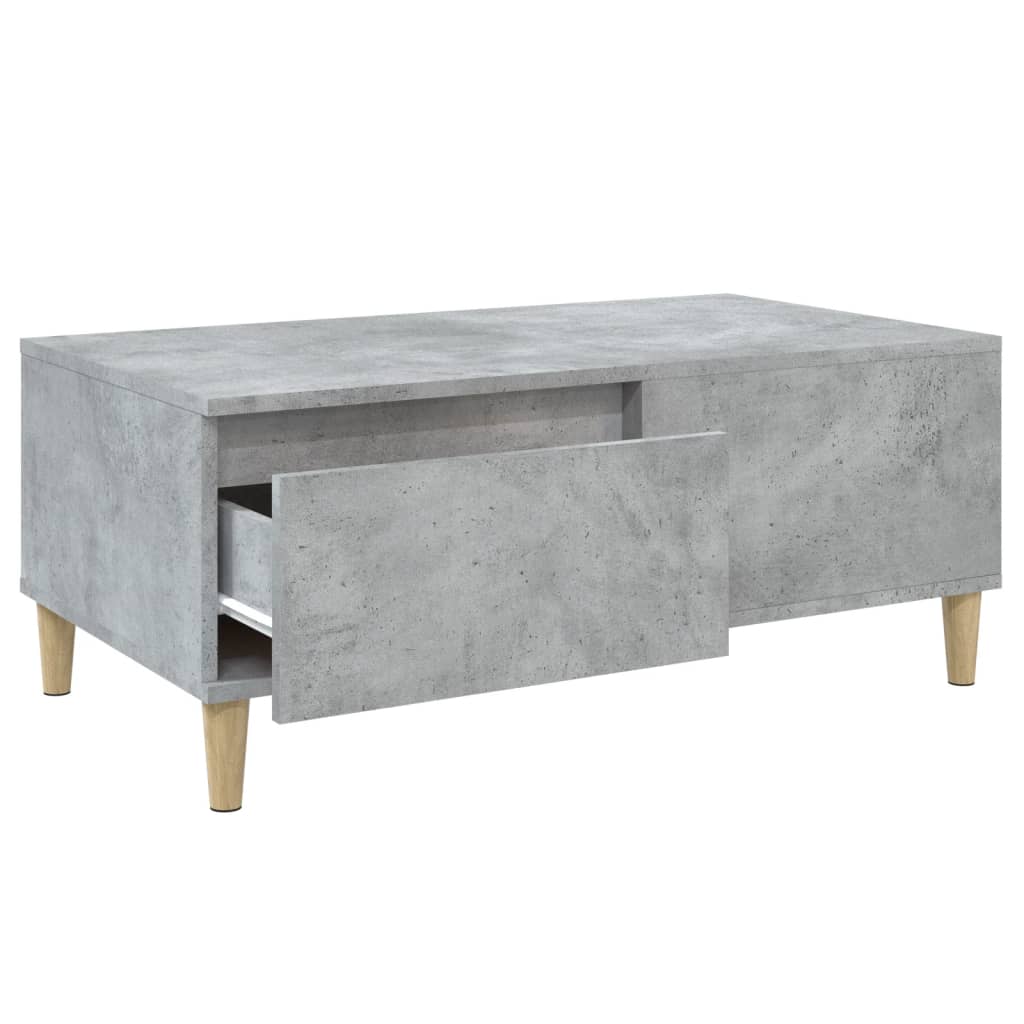 vidaXL Table basse gris béton 90x50x36,5 cm Aggloméré