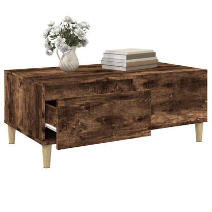 vidaXL Table basse chêne fumé 90x50x36,5 cm bois d'ingénierie