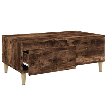 vidaXL Table basse chêne fumé 90x50x36,5 cm bois d'ingénierie