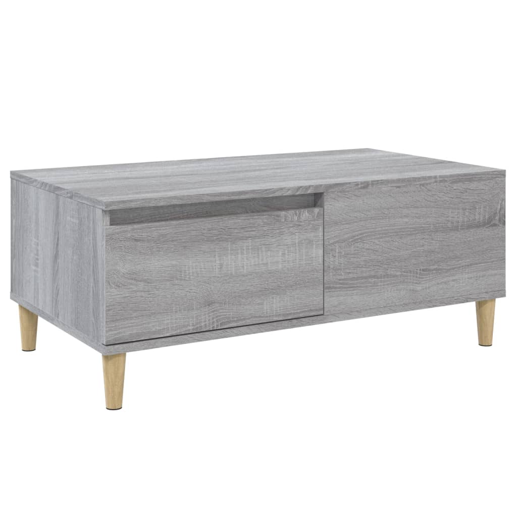 vidaXL Table basse gris sonoma 90x50x36,5 cm en bois d'ingénierie