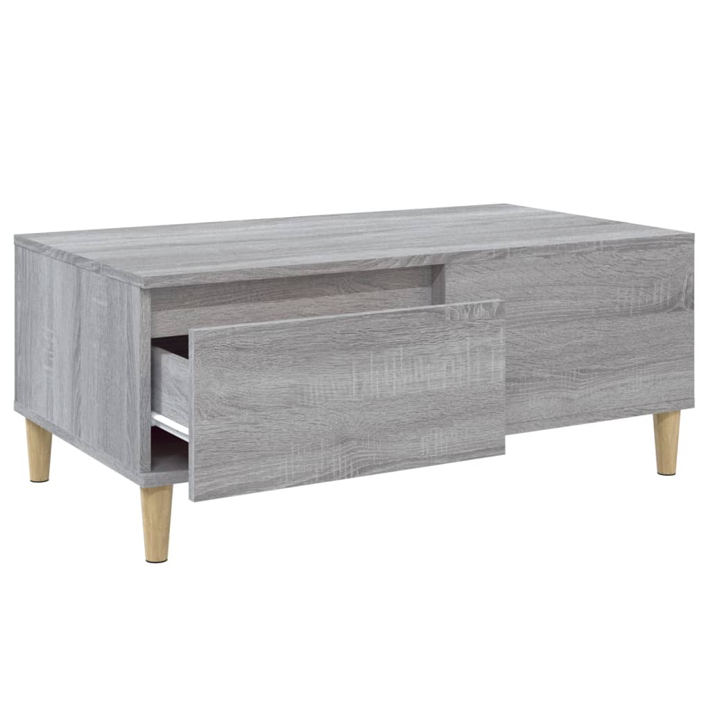 vidaXL Table basse gris sonoma 90x50x36,5 cm en bois d'ingénierie