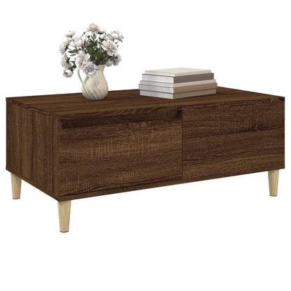 vidaXL Table basse marron aspect chêne 90x50x36,5 cm bois d'ingénierie