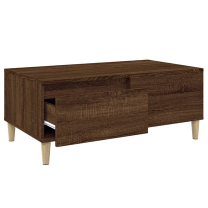 vidaXL Table basse marron aspect chêne 90x50x36,5 cm bois d'ingénierie