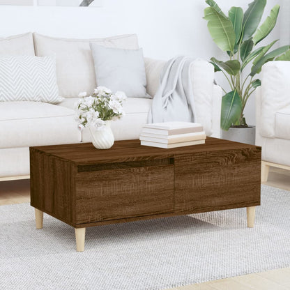 vidaXL Table basse marron aspect chêne 90x50x36,5 cm bois d'ingénierie