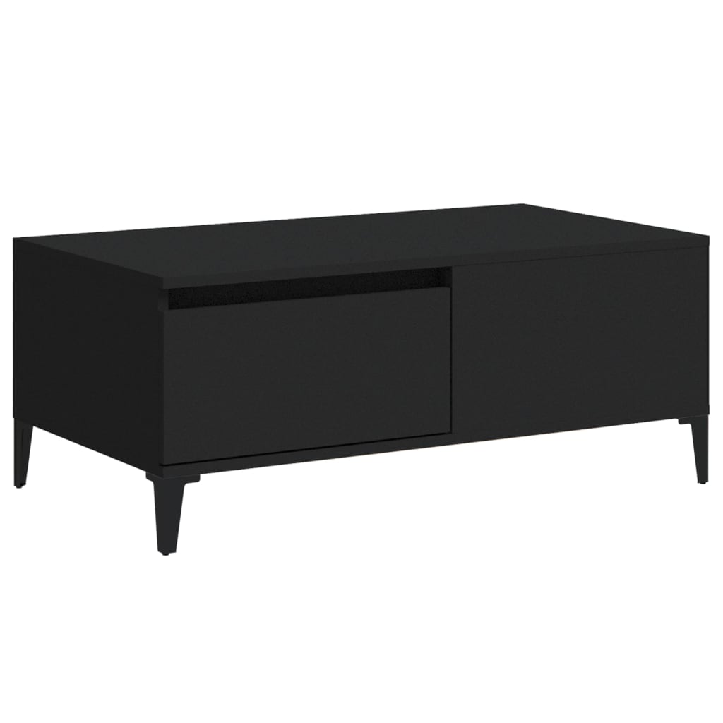 vidaXL Table basse noire 90x50x36,5 cm en bois d'ingénierie
