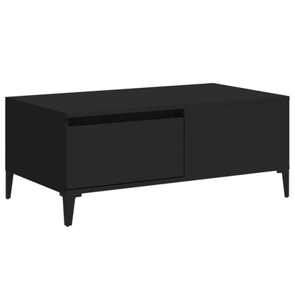 vidaXL Table basse noire 90x50x36,5 cm en bois d'ingénierie