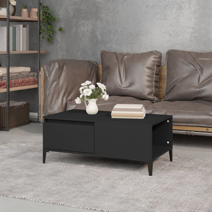 vidaXL Table basse noire 90x50x36,5 cm en bois d'ingénierie