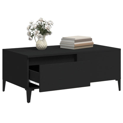 vidaXL Table basse noire 90x50x36,5 cm en bois d'ingénierie