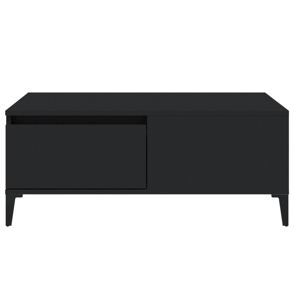 vidaXL Table basse noire 90x50x36,5 cm en bois d'ingénierie