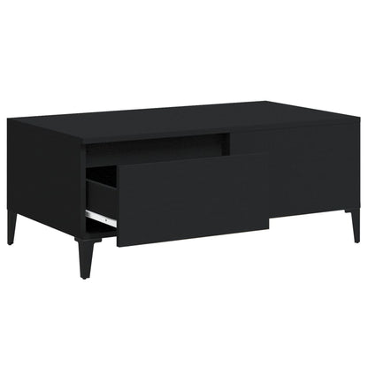 vidaXL Table basse noire 90x50x36,5 cm en bois d'ingénierie