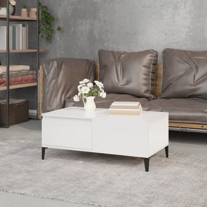 vidaXL Couchtisch Hochglanz-Weiß 90x50x36,5 cm Holzwerkstoff
