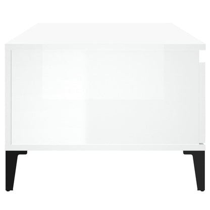 vidaXL Couchtisch Hochglanz-Weiß 90x50x36,5 cm Holzwerkstoff