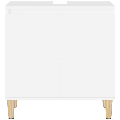 vidaXL Waschbeckenunterschrank Weiß 58x33x60 cm Holzwerkstoff