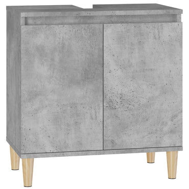 vidaXL Waschbeckenunterschrank Betongrau 58x33x60 cm Holzwerkstoff