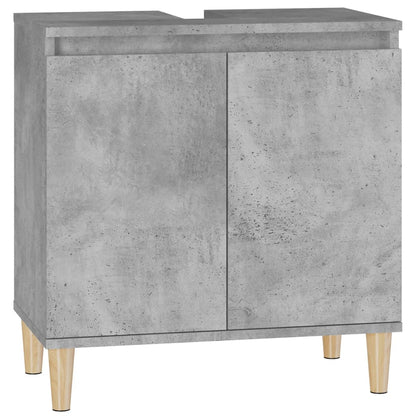 vidaXL Waschbeckenunterschrank Betongrau 58x33x60 cm Holzwerkstoff
