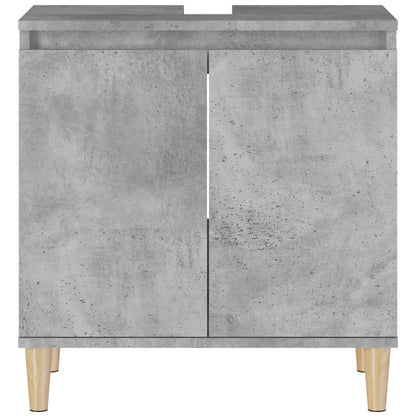 vidaXL Waschbeckenunterschrank Betongrau 58x33x60 cm Holzwerkstoff