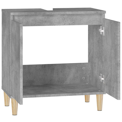 vidaXL Waschbeckenunterschrank Betongrau 58x33x60 cm Holzwerkstoff