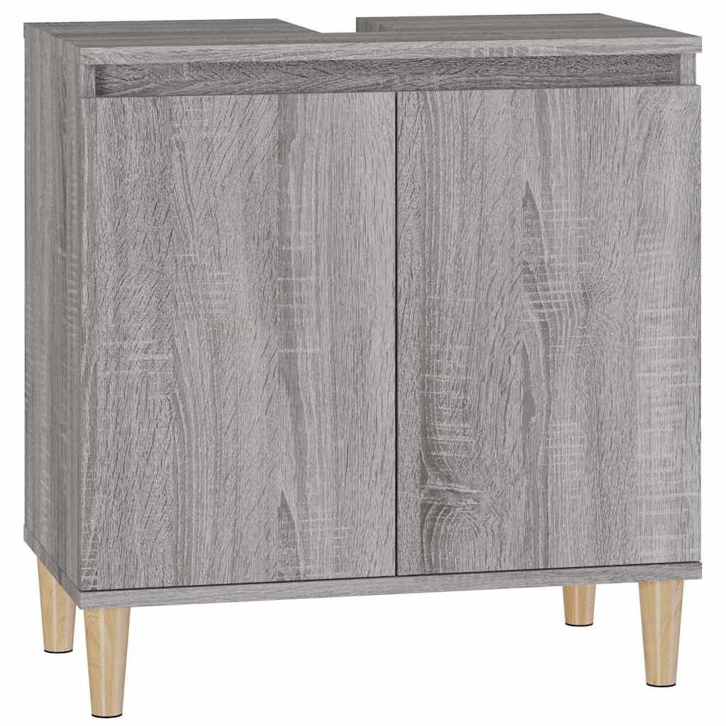 vidaXL Waschbeckenunterschrank Grau Sonoma 58x33x60 cm Holzwerkstoff