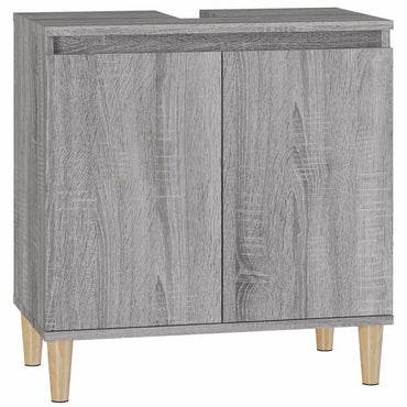 vidaXL Waschbeckenunterschrank Grau Sonoma 58x33x60 cm Holzwerkstoff