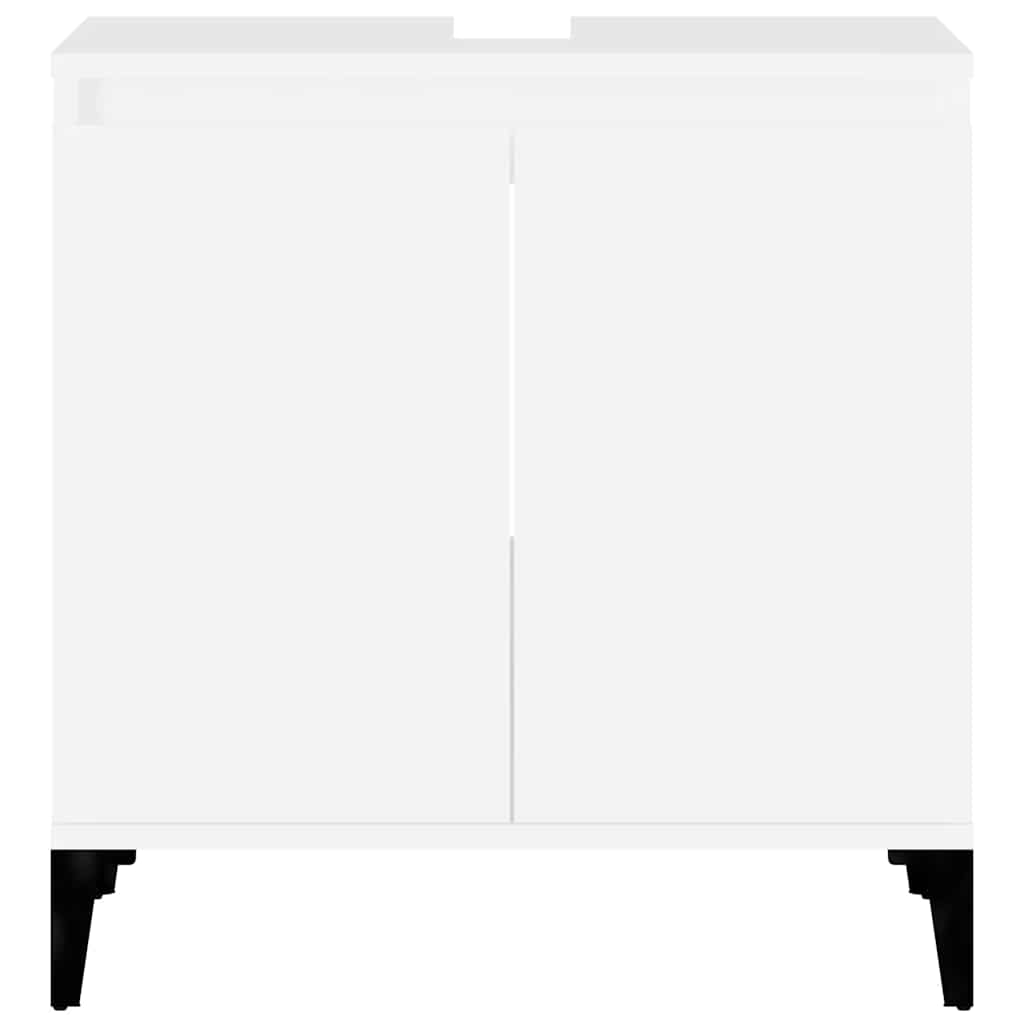 vidaXL Waschbeckenunterschrank Weiß 58x33x60 cm Holzwerkstoff