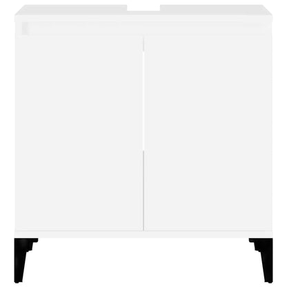 vidaXL Waschbeckenunterschrank Weiß 58x33x60 cm Holzwerkstoff