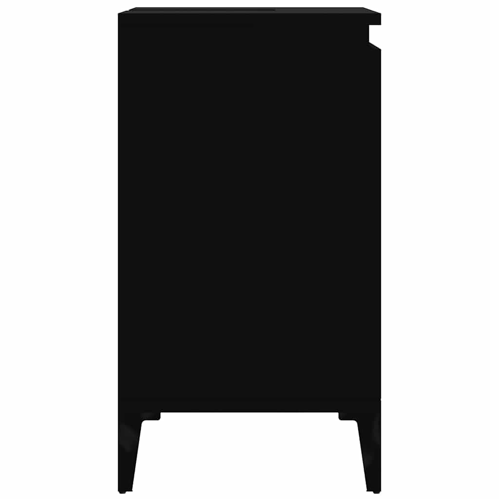 vidaXL Waschbeckenunterschrank Schwarz 58x33x60 cm Holzwerkstoff