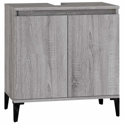 vidaXL Waschbeckenunterschrank Grau Sonoma 58x33x60 cm Holzwerkstoff