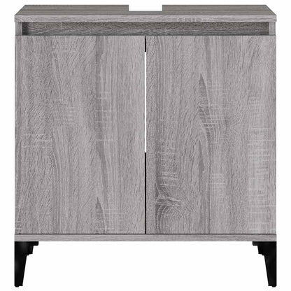 vidaXL Waschbeckenunterschrank Grau Sonoma 58x33x60 cm Holzwerkstoff