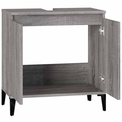 vidaXL Waschbeckenunterschrank Grau Sonoma 58x33x60 cm Holzwerkstoff